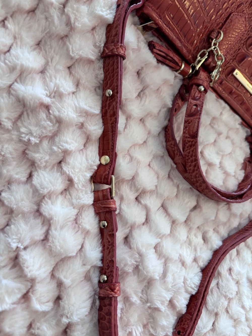 EUC Brahmin Melbourne Satchel and Matching Wallet in Beautiful Pecan - Picture 8 of 16